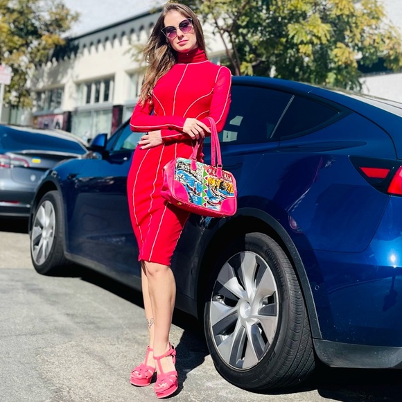 SOLD on eBay Limited Edition PRADA Canapa Leather St Venez Tote Handbag Pink Bag - Picture 11 of 11